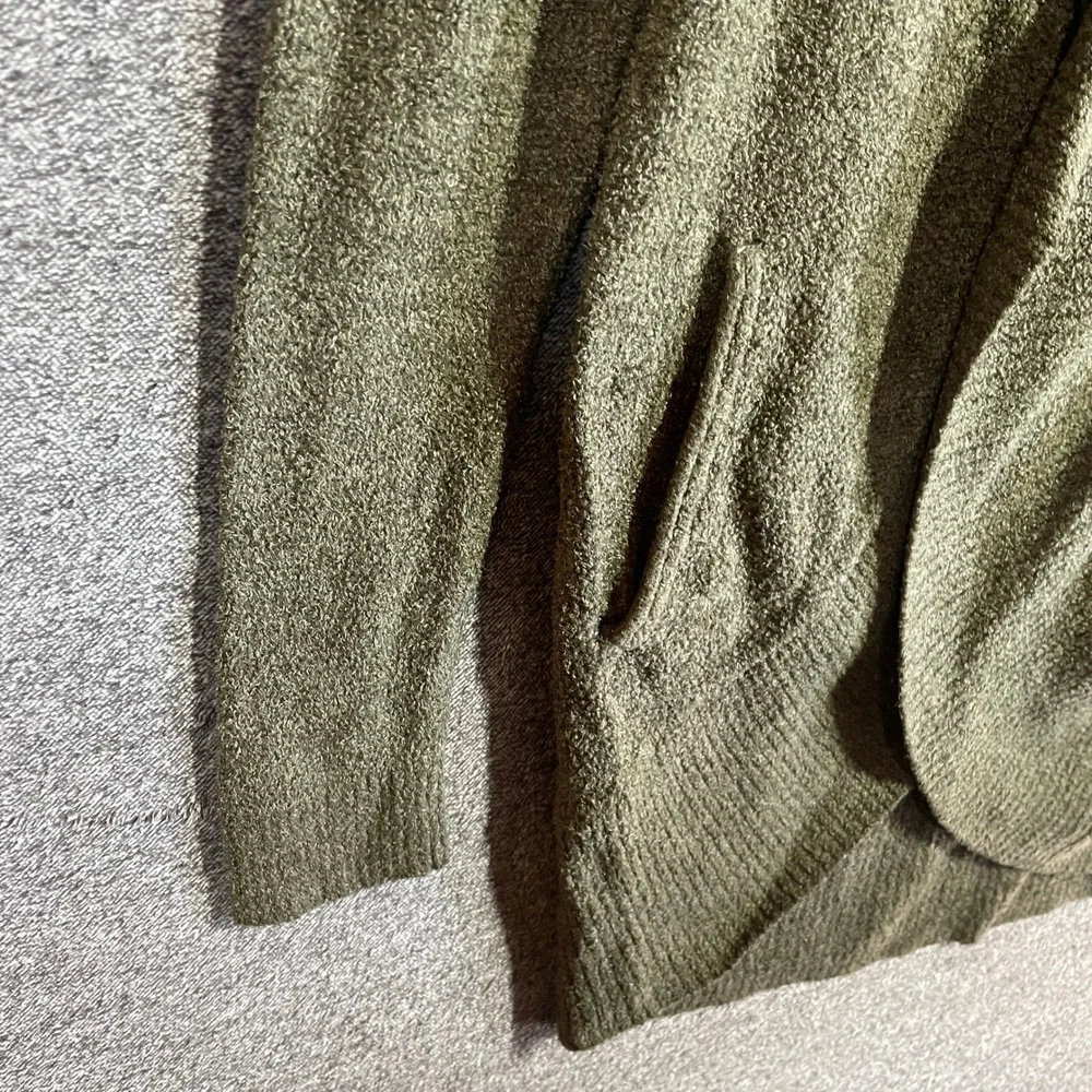 Max & Mia Cardigan Womens S Olive Green Shawl Collar Boucle Open Front